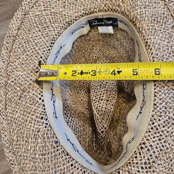 Panama Jack Cowboy Hat Straw OS Western Tropical Parrot Trim - Picture 12 of 12